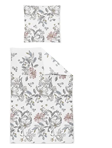 Irisette Mako-Satin Bettwäsche Set Nova 8388 Stone 135 x 200 cm + 1 Kissenbezug 80x80 cm im Sale
