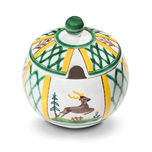 GMUNDNER KERAMIK sugar bowl with cutout diameter: 10 cm hunting tableware, handmade in Austria on sale