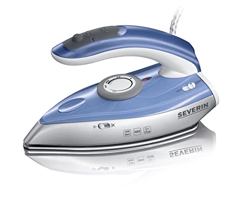 SEVERIN Reise-Dampfbügeleisen mit klappbarem Griff, Mini-Bügeleisen, umschaltbare Mehrfach-Spannung von 115/230V, Temperaturregler, Reise Bügeleisen, Steam Iron, klappbar, 1.000 Watt, BA 3234 im Sale