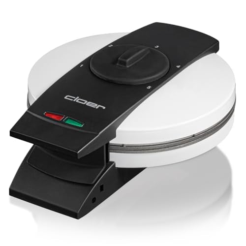 Cloer 1631HB Waffeleisen, für 5 einzelne Waffelherzen, Antihaftbeschichtung, 930 W, Backampel, praktische Standfunktion, Metall, weiß im Sale