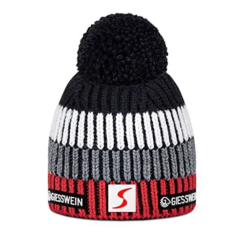 GIESSWEIN ÖSV Beanie Simonhöhe - Merino hat with bobble, Ski Austria Beanie, women's and men's knitted hat made of merino wool, warm lined ski hat, unisex winter hat on sale