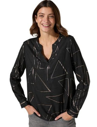 Thumbnail for CECIL Damen B345185 TOS Melange Foilprint Blouse, Platinum Grey Mel.,  EU im Sale