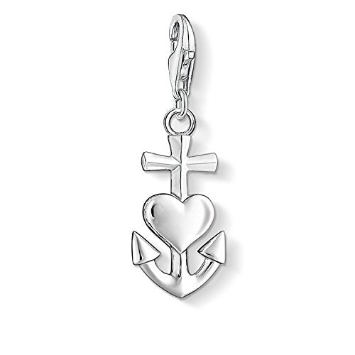 Thomas Sabo Damen Charm-Anhänger Kreuz Herz Anker Glaube Liebe Hoffnung Charm Club 925 Sterling Silber 0083-001-12 im Sale