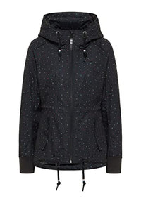 Thumbnail for Ragwear DANKKA DOTS Damen Frauen Übergangsjacke,Jacke,Übergangsjacke mit Kapuze,tailliert,Schwarz, im Sale