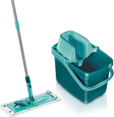 Leifheit Set Combi M micro duo with back-friendly mop, mop press for effective wringing, 12L bucket, powerful mop for tiles and laminate with click system on sale