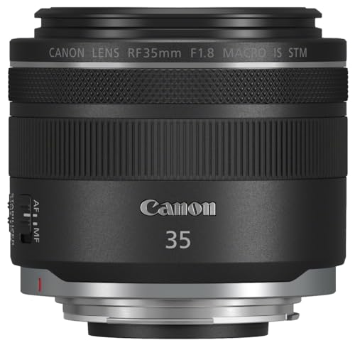 Canon RF 35mm F1.8 Macro IS STM Lens | Fast wide-angle prime lens | 5-stop optical image stabilizer, 1:2 Macro, compatible with all Canon EOS R series cameras on sale