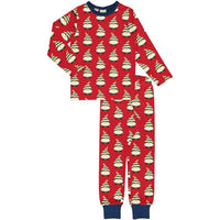 Thumbnail for Maxomorra Kinder Schlafanzug Weihnachten GOTS Pyjama Swedish Santa (98/104) im Sale
