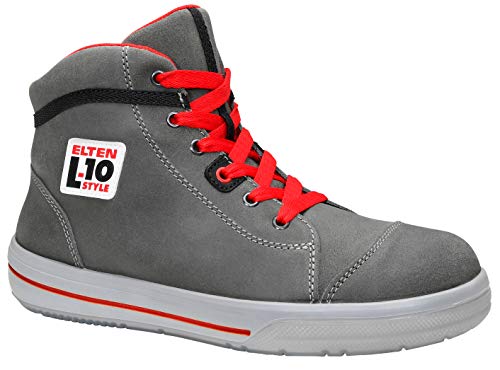 ELTEN safety shoes VINTAGE Mid ESD S3, men's, leather, steel toe cap, lightweight, sporty, grey, on sale