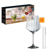 Thumbnail for Nachtmann Spiegelau, 9-teiliges Gin & Tonic-Set, 4x Gin Tonic-Gläser (637 ml), 4x Glastrinkhalme, 1x Reinigungsbürste, Tastes Good, 103143, Durchsichtig im Sale