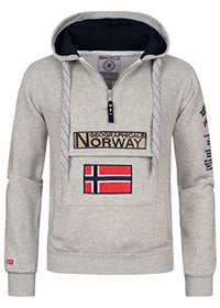 Thumbnail for Geographical Norway Gymclass Men - Men's Kangaroo Pocket Hoodie - Sweatshirt Logo Pullover Hoody Warm Long Sleeve - Ideal Men's Gift Spring Summer Autumn Winter (Light Gray S) on sale