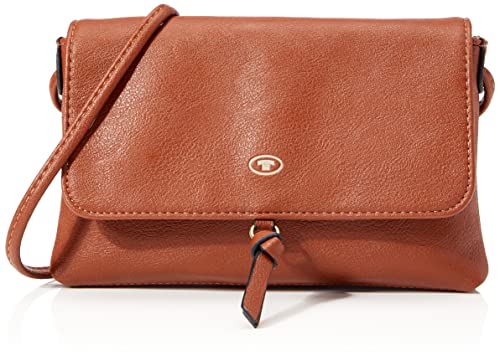 TOM TAILOR Luna Damen Überschlagtasche Umhängetasche Klein Cognac Braun im Sale