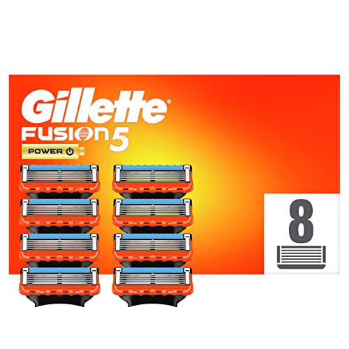 Gillette Fusion 5 Power Rasierklingen, Ersatzklingen für Nassrasierer Herren mit 5-fach Klinge, 8 Stück