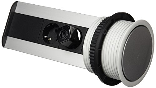 Schulte Steckdosenleiste EVOline Port Cuisine | 3x Schuko-Steckdose | 1 Stück | Wippdeckel Aluminium | 159310000600 im Sale