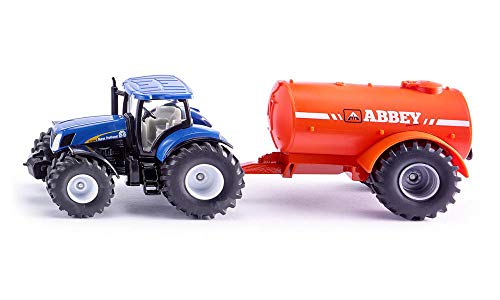 Siku 1945, Traktor mit Ein-Achs-Güllefass, 1:50, Metall/Kunststoff, Blau/Orange, Kombinierbar mit SIKU Modellen im gleichen Maßstab im Sale