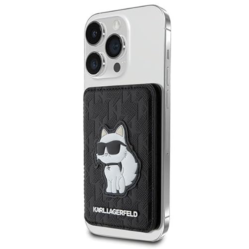 KARL LAGERFELD KLWMSPSAKHCK Geldbörse Card Slot Stand Saffiano Monogram Choupette Schwarz im Sale