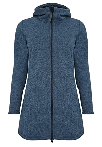 ELKLINE Damen Fleecemantel Morning Dew mit Kapuze | wasserabweisend winddicht wärmend | 2013050, Farbe:blueshadow - black, im Sale