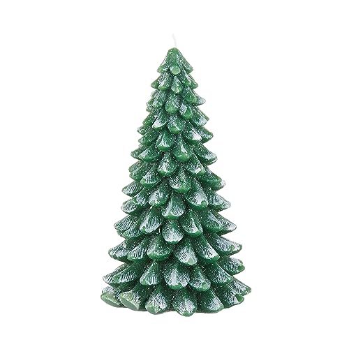 BUTLERS Kerze Tannenbaum 22 cm x Ø 12,5cm | Baumkerze für den Advent Spitzkerze für Tischdeko, Weihnachtsdeko, Adventskränzen | Tafelkerze zur Dekoration von Couchtisch, Regal, Wohnzimmer im Sale