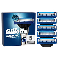 Thumbnail for Gillette Mach3 Turbo Rasierklingen für Rasierer, 5 Ersatzklingen für Nassrasierer Herren mit 3-fach Klinge im Sale