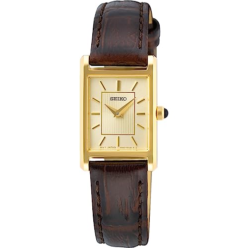 Seiko Damen-Uhr Quarz Edelstahl mit Lederband SWR066P1 im Sale