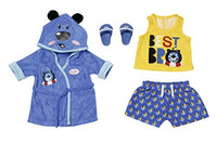 Thumbnail for BABY born Zapf Creation 830499 Bath Deluxe Bademantel 43 cm-Puppenkleidung Set bestehend aus blauem Puppenbademantel, Shirt, Shorts und Schuhen, Mehrfarbig im Sale