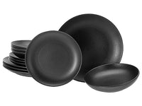 Thumbnail for CreaTable, 16814, Magic Black Coupe series, 12-piece dinnerware set, stoneware plate set, dishwasher and microwave safe, Made in Portugal on sale