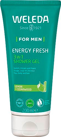 Thumbnail for WELEDA Bio For Men 3-in-1 Shower Gel & Shampoo Energy Fresh - Natural cosmetics men's shower soap & hair care with lemon & cedarwood fragrance. Shower gel for cleansing face, body & hair (1 x 200 ml) on sale