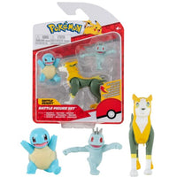 Thumbnail for Pokemon Figures 3-Pack Bolt and Machop & Squirtle – 5-8 cm Pokémon Figures – Newest Wave 2022 – Officially Licensed Toys on Sale