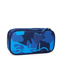Thumbnail for satch pencil case extra large including divider, zipped compartment, pen holder, set square, window for timetable, Troublemaker - Blue on sale