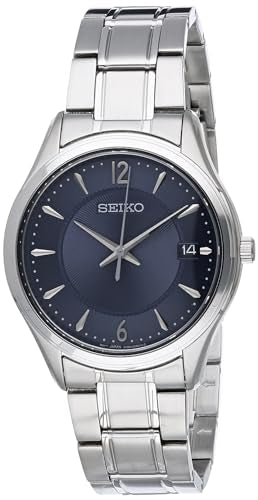 Seiko Herren Analog Quarz Uhr mit Edelstahl Armband SUR419P1 im Sale