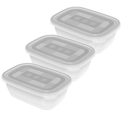 Rotho Freeze 3er-Set Gefrierdosen 1l mit Deckel, Kunststoff (PP) BPA-frei, transparent, 3 x 1l (19.5 x 13.5 x 10.0 cm), Nicht zutreffend im Sale