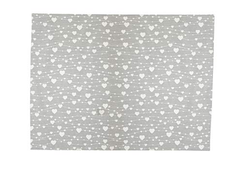 Krasilnikoff - Platzset, Tischset - Hearts on a String - grau, weiß - Baumwolle - 48 x 35 cm im Sale
