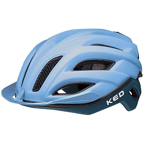 KED HELMETS Champion Visor Fahrradhelm, Blue matt, 52-57cm im Sale