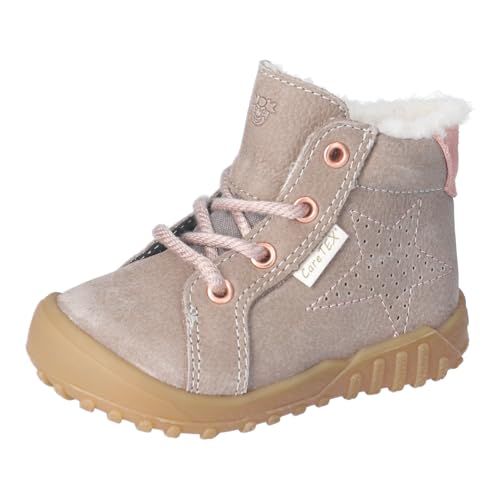 RICOSTA Mädchen Winterstiefel Denny, Kinder Lauflernschuhe, Weite: Weit, CareTEX, terracare, Outdoor-Kinderschuhe, Stiefel, kies/rosa (650), 24 EU im Sale