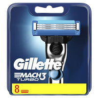 Thumbnail for Gillette Mach3 Turbo Klingen Austauschbar für Herrenrasierer 8 Stück, mit Klingen härter als Stahl für Rasur Bis zu 15 mal pro Klinge