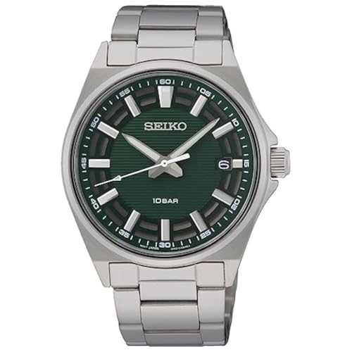 Seiko Herren-Uhr Quarz Edelstahl mit Edelstahlband SUR503P1, Silber im Sale