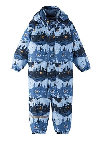 Reima Baby Winteroverall Tuohi, wasserdichter Schneeanzug für Mädchen und Jungen, warmer Winteranzug für Kinder mit Fußschlaufen und Reflektoren Blue Forest 086 im Sale