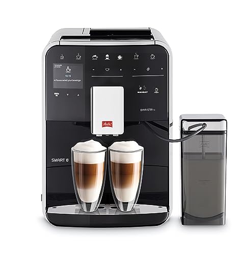 Melitta Barista TS Smart - Kaffeevollautomat mit Milchsystem, Kaffeemaschine mit Mahlwerk und 2-Kammer-Bohnenbehälter für 21 Kaffeespezialitäten, App Steuerung möglich, schwarz im Sale