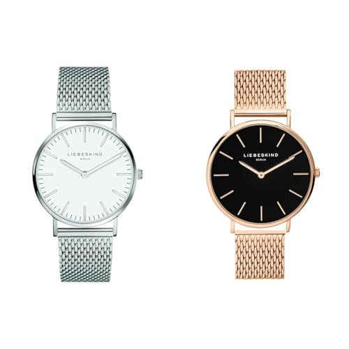 Liebeskind Damen Analog Quarz Armbanduhr mit Edelstahlarmband LT-0075-MQ & Unisex Erwachsene Analog Quarz Uhr, Ip Roségold im Sale