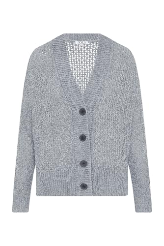 SOCCX Damen Chenille-Cardigan mit Strickmuster Cold Grey / im Sale