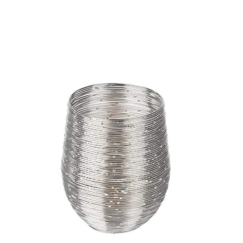 Lambert - Windlicht - Metall - Farbe: Silber - 8 x 15 cm