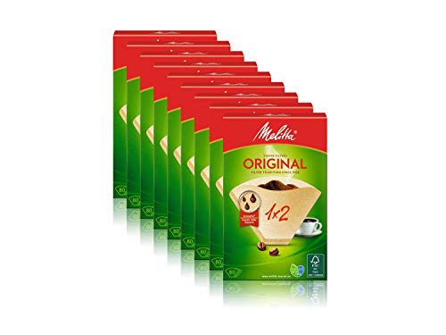 Melitta Filtertüten 1x2/80 naturbraun, 9er Pack (9 x 80 Stück), Braun im Sale