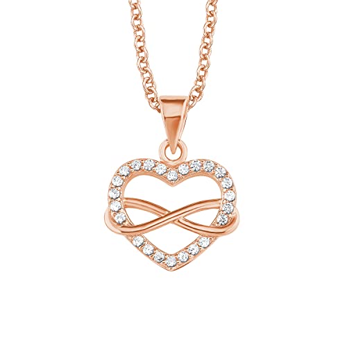 s.Oliver Kette mit Anhänger 925 Sterling Silber Damen Halsschmuck, mit Zirkonia synth., 42+3 cm, Weiß, Infinity, Kommt in Schmuck Geschenk Box, 2020988 im Sale