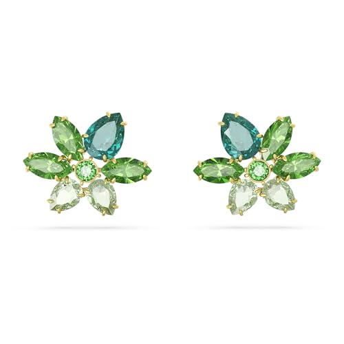Swarovski Gema Stud Earrings, Gold-plated women's earrings with delicate flower motifs and radiant Swarovski crystals on sale