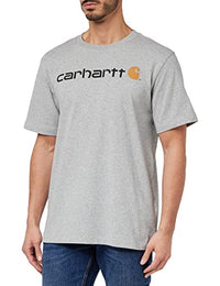 Thumbnail for Carhartt, Herren, Lockeres, schweres, kurzärmliges T-Shirt mit Logo-Grafik, Grau meliert, im Sale