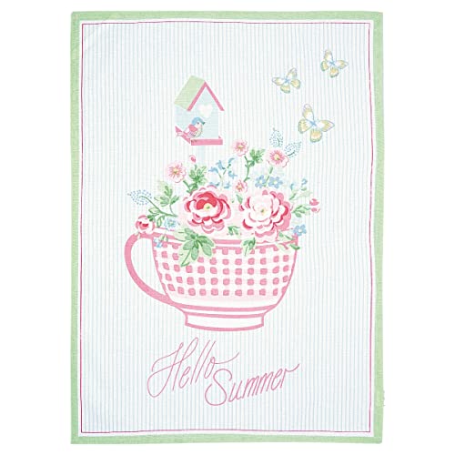 Greengate COTTEAPPASU0112 Alma tea towel Summer White 70 x 50 cm on sale