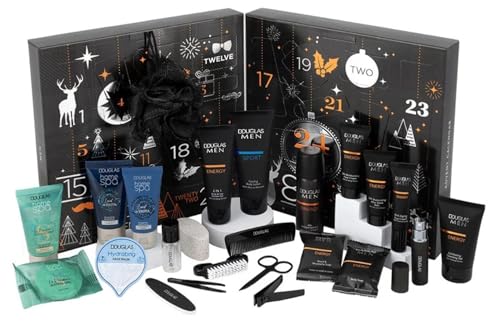 DOUGLAS Adventskalender 2023 Männer Beauty - EXKLUSIV Edition - 24 Pflege Kosmetik Advent Kalender für den Mann, Weihnachtskalender Wert 140 € Herren