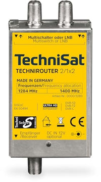 Thumbnail for TechniSat TECHNIROUTER MINI 2/1x2 - Einkabellösung / Unicable (für Twin-Empfang, 2 Sat-Positionen über ein Kabel, angeschlossene Sat-Receiver / TV müssen Unicable unterstützen, SD/HDTV, DVB-T2) im Sale