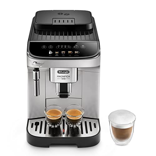De'Longhi Magnifica Evo ECAM 292.33.SB fully automatic coffee machine with milk frother, 5 direct selection buttons for espresso, coffee, and coffee specialties, intuitive control panel, 2-cup function, silver/black on sale