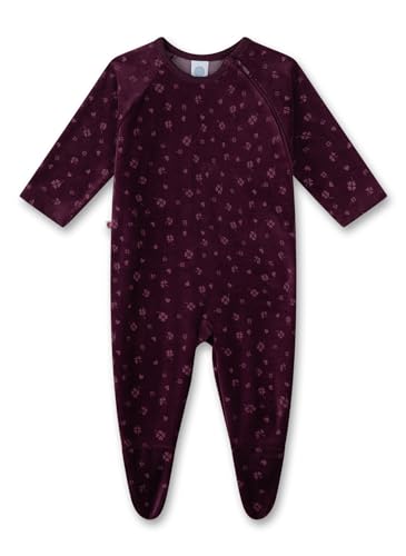 Sanetta Mädchen-Strampler Rot aus Nicki | Praktischer und bequemer Strampler aus Baumwoll-Nicki für Mädchen. Baby Overall 056 im Sale