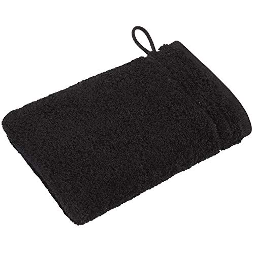 Vossen Handtücher Calypso Feeling schwarz, Waschhandschuh 16x22 cm im Sale